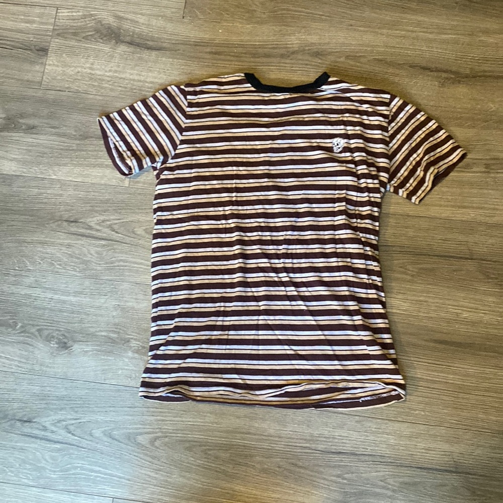 Striped Tee w/ embroidered skull